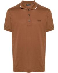 ZEGNA - Striped-edge Piqué Polo Shirt - Lyst