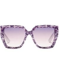 Dolce & Gabbana - Maiolica Sonnenbrille Mit Eckigem Gestell - Lyst
