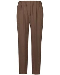 Brunello Cucinelli - Pleated Elasticated-Waist Trousers - Lyst