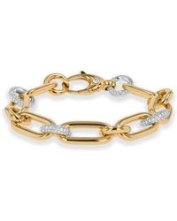 Pragnell - Bracelet Havana En Or Jaune Et Blanc 18Ct Pavé De Diamants - Lyst