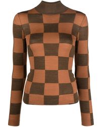 Nanushka - Haut En Maille À Damier - Lyst