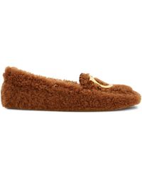 Ferragamo - Gancini Shearling Loafers - Lyst