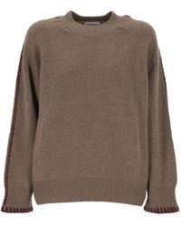 Oliver Lattughi - Blanket-Stitched Raglan-Sleeve Sweater - Lyst