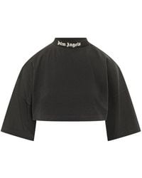 Palm Angels - Top Corto Con Logo Estampado - Lyst