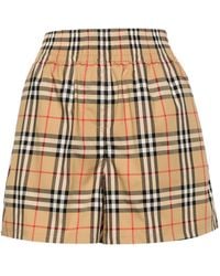 Burberry - Shorts Audrey in cotone check - Lyst
