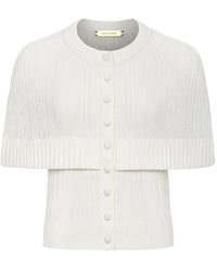 Hellessy - Cardigan Caspian En Maille Torsadée À Manches Courtes - Lyst