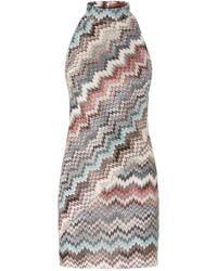 Missoni - Mini-Jurk Met Halternek En Zigzag-Patroon - Lyst