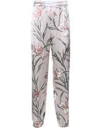Saint Laurent - Floral-print Tapered Trousers - Lyst
