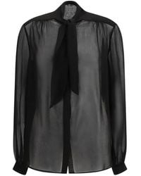 Lardini - Bow-Neck Blouse - Lyst
