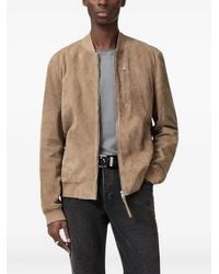 AllSaints - Kemble Zip-Fastening Suede Bomber Jacket - Lyst