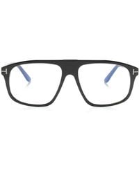 Tom Ford - Logo-Plaque Square-Frame Glasses - Lyst