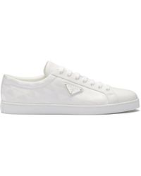 Prada - White Leather Sneakers - Lyst