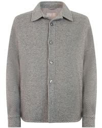 Herno - Herringbone-Knit Shirt Jacket - Lyst
