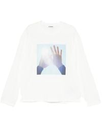 Jil Sander - T-Shirt Imprimé À Manches Longues - Lyst