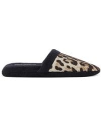 Dolce & Gabbana - Zapatos slippers con estampado de leopardo - Lyst