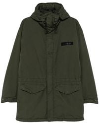 Aspesi - Boom Winter Hooded Logo-Patch Coat - Lyst