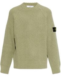 Stone Island - Logo-Patch Waffle-Knit Sweater - Lyst