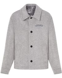 Versace - Heavy Wool Blouson With Embroidered Details - Lyst