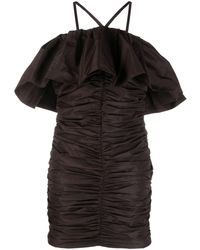 MSGM - Ruched Off-the-shoulder Minidress - Lyst