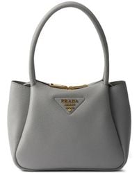 Prada - Logo-Detail Leather Tote Bag - Lyst