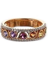 Lisa Nik - 18Kt Rose Circle Sapphire Ring - Lyst