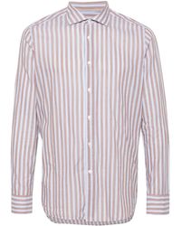 Tintoria Mattei 954 - Cutaway-collar Striped Shirt - Lyst