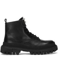 Dolce & Gabbana - Lace-up Leather Ankle Boots - Lyst