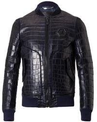 Philipp Plein - Chaqueta James De Piel Con Efecto De Piel De Cocodrilo - Lyst