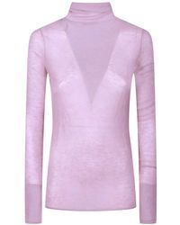 Pinko - Pull À Effet Pailleté Et Col Roulé - Lyst