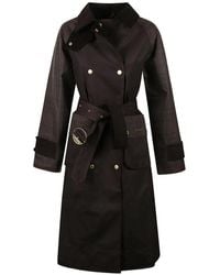 Barbour - Trench Elva Ceinturé À Carreaux - Lyst