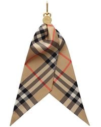 Burberry - Karierter Schalanhänger Aus Seide - Lyst
