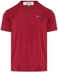 COMME DES GARÇONS PLAY - Play Double Heart-Patch T-Shirt - Lyst