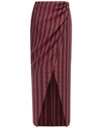 12 STOREEZ - Striped Wrap-Style Maxi Skirt - Lyst