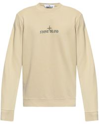 Stone Island - Logo-print Cotton Sweatshirt - Lyst