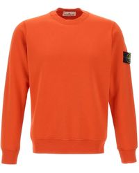 Stone Island - Logo-Badge Crew-Neck Sweatshirt - Lyst