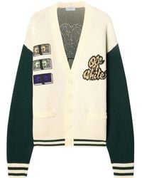 Off-White c/o Virgil Abloh - Crystal Cash Varsity Cardigan - Lyst