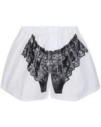 VAQUERA - Trompe L'Oeil Print Shorts - Lyst
