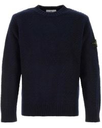 Stone Island - Logo-Patch Waffle-Knit Sweater - Lyst