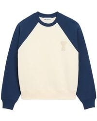 Ami Paris - And Cotton Knitted Ami De Coeur Sweatshirt - Lyst