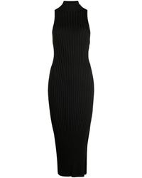 Galvan London - Rhea Metallic Ribbed-knit Midi Dress - Lyst