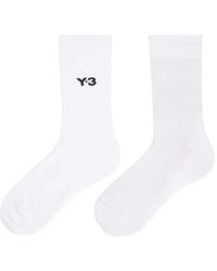 Y-3 - Logo-Embroidered Ribbed Socks - Lyst