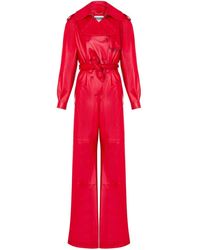 Moschino - Nappa-leather Double-breasted Jumpsuit - Lyst