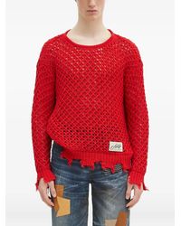 ANDERSSON BELL - Ausgefranster Pullover mit Lochstrickmuster - Lyst