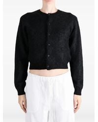 AURALEE - Garment-Dyed Brushed-Knit Cropped Cardigan - Lyst