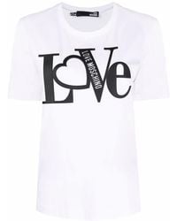 Love Moschino - Slogan-Print Short-Sleeved T-Shirt - Lyst