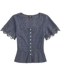 RRL - Genevie Peplum Blouse Met Borduurwerk - Lyst