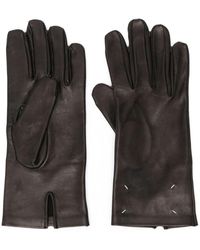 Maison Margiela - Sandstorm Four-stitch Logo Leather Gloves - Lyst