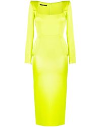 Alex Perry - Square-Neck Midi Dress - Lyst