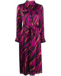 Pinko - Vestido camisero con estampado gráfico - Lyst