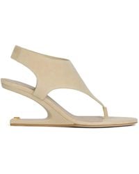 Balmain - No Wedge Suede Sandals - Lyst